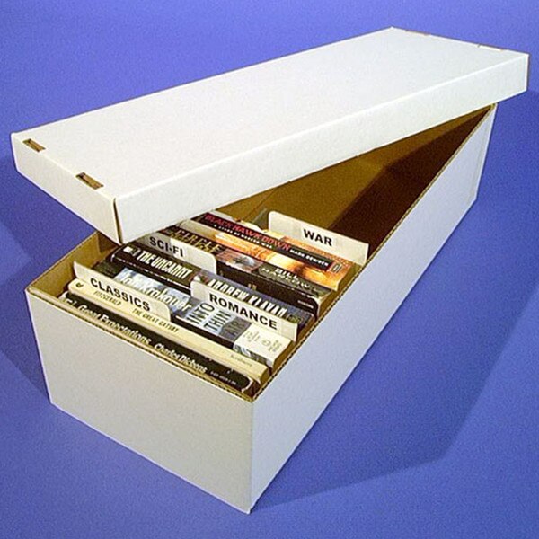 Paperback Storage Box - White Corru